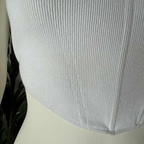 Princess Polly White Ribbed Corset Crop Top - Picture 3 of 6